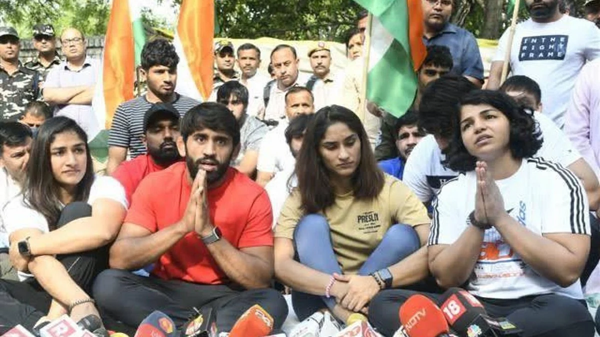 Protesting wrestlers at Jantar Mantar (Photo: NH File Photo)