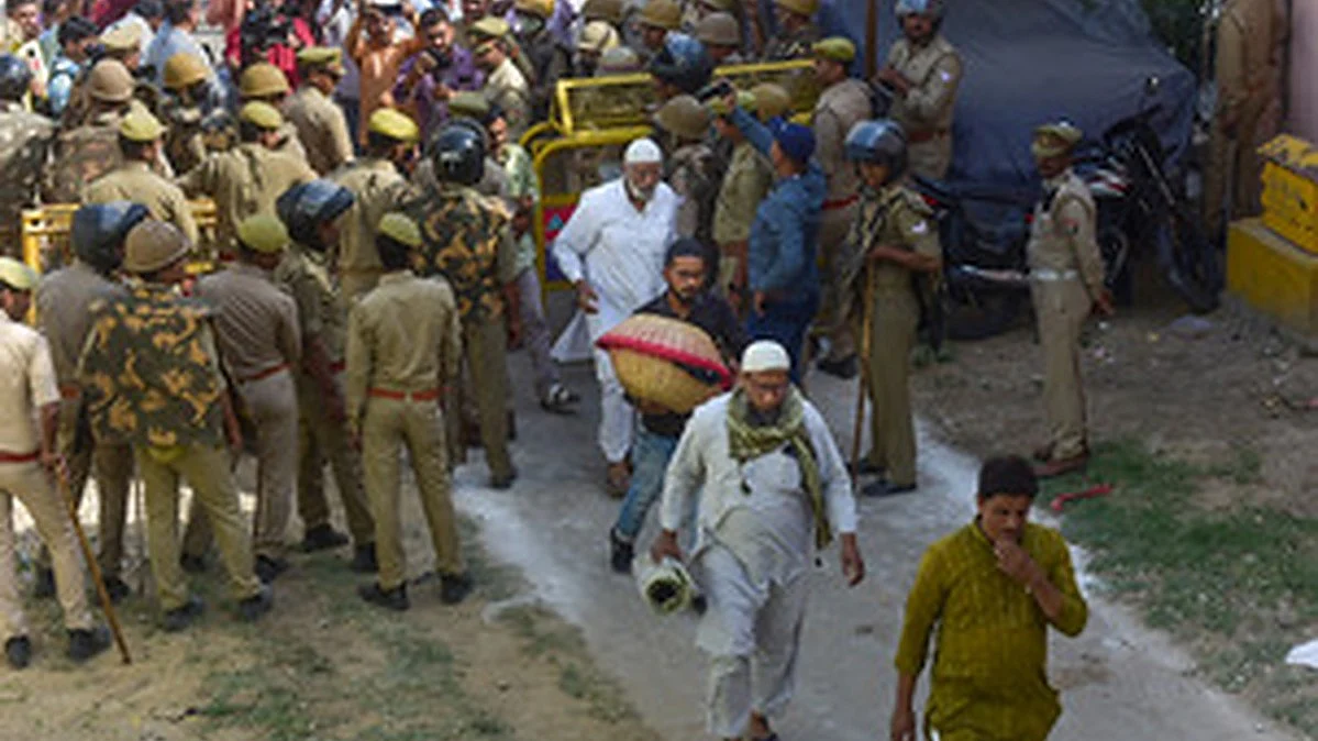 Last rites of Asad Ahmad were performed at Kasari Masari graveyard in Prayagraj amid tight security