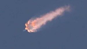 'Rapid unscheduled disassembly'—in other words, the explosion of the Starship (photo: Twitter)