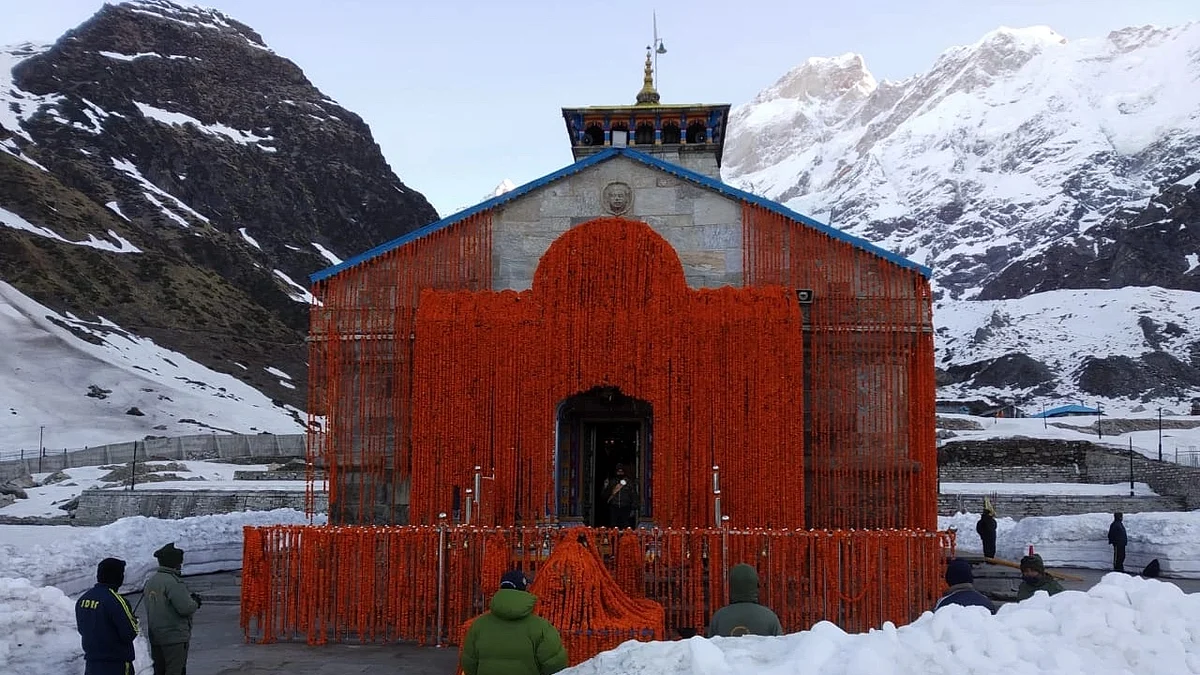 Portals of kedarnath temple were opened on Wednesday