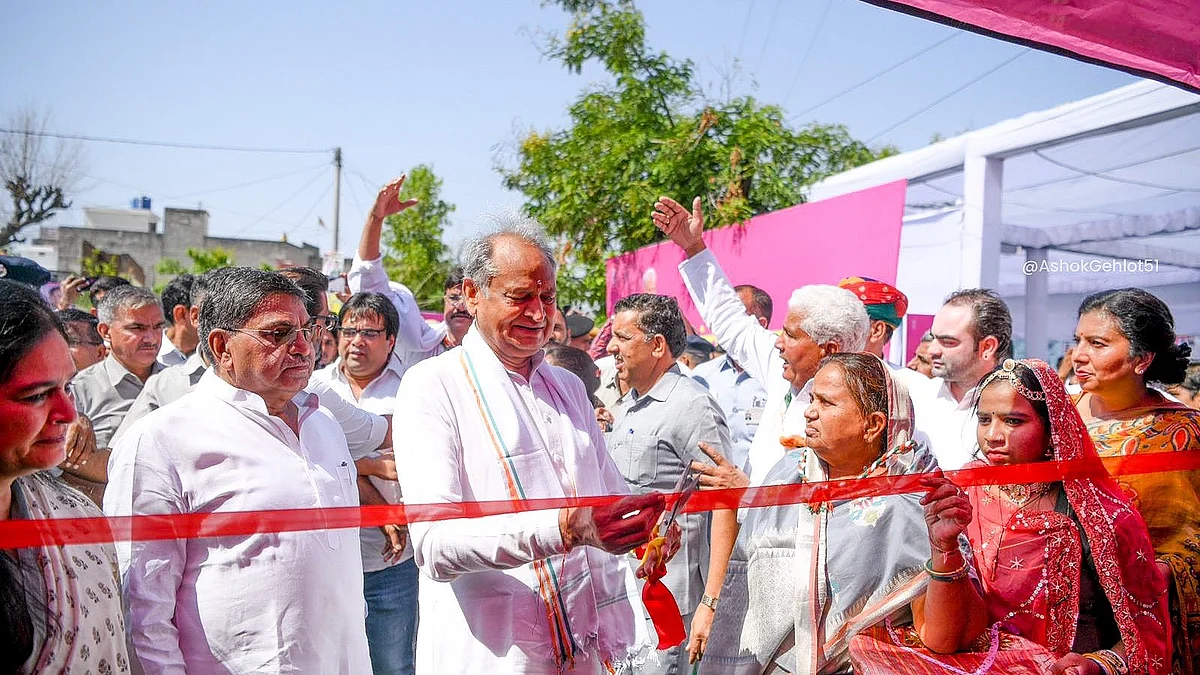 Rajasthan Chief Minister Ashok Gehlot launchinggovernment's flagship initiative 'Mehangai Rahat' camp. (Source: Twitter/ @ashokgehlot51)