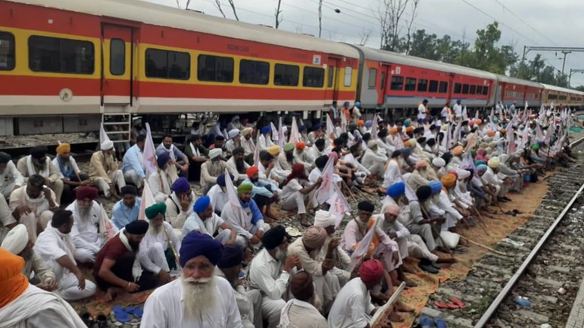 Farmers' protest in Punjab (Source: Twitter)