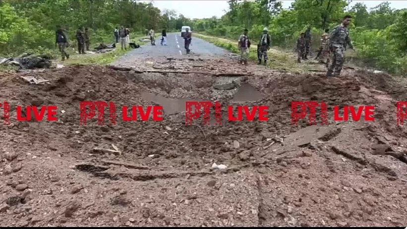 Police presence near the blast area (Source: PTI)