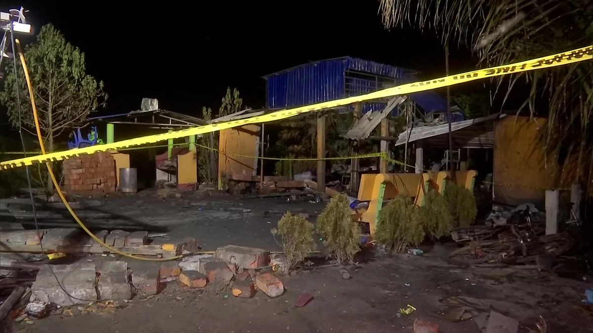 Explosion in an illegal firecracker factory (Photo Courtesy: @ANI/Twitter)