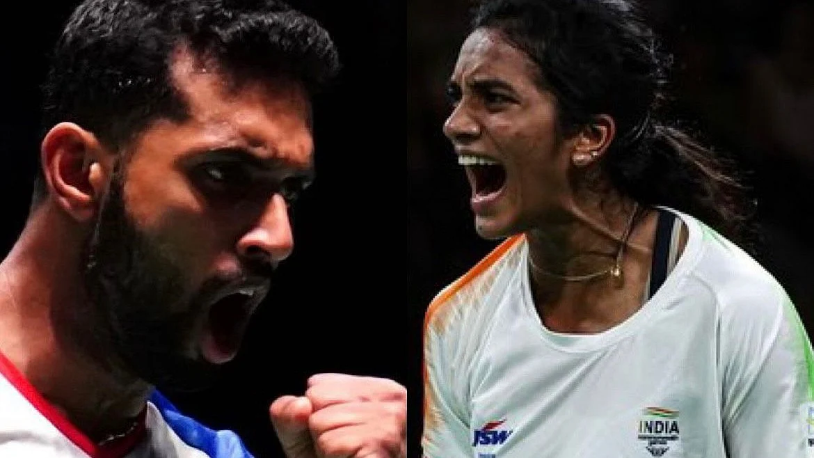 HS Prannoy (left), PV Sindhu (right) (Photo: Twitter/ @Pvsindhu1 @PRANNOYHSPRI)