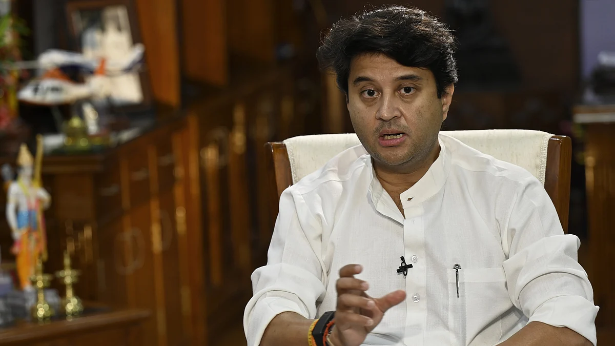 Minister of civil aviation Jyotiraditya Scindia at his office in New Delhi (Photo: Getty Images)