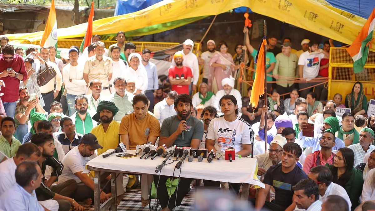 The protesters have been demanding arrest of Singh for alleged sexual harassment. (Photo: Vipin)