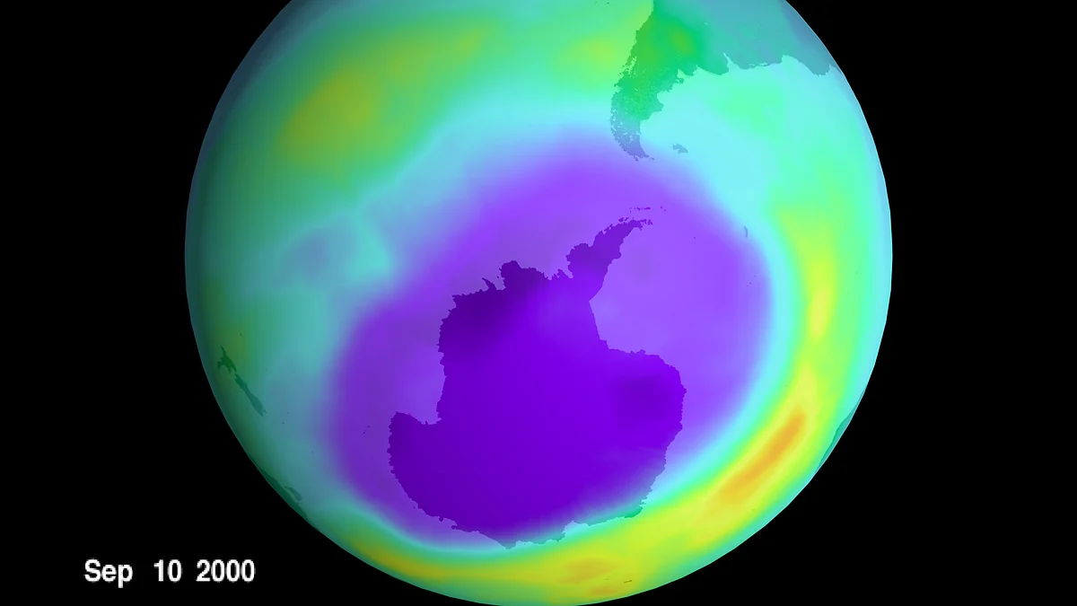 Representative image of the largest ozone hole ever recorded in the year 2000. (Photo: Newsmakers/Getty Images)