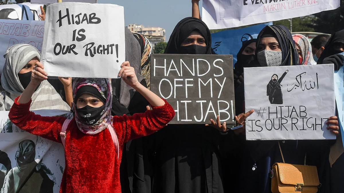 Female students protesting against Hijab ban. (Photo: Getty Images)