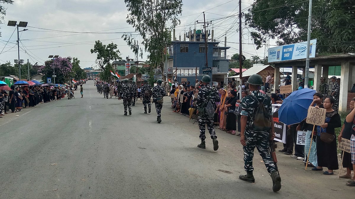 Security personnel in Manipur's Churachandpur. The state has been in the throes of ethnic violence since 3 May (Photo: Getty)