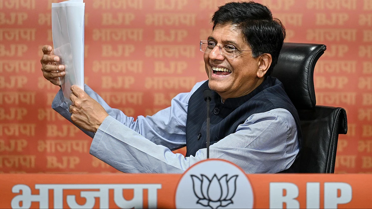 Piyush Goyal, Union food minister and senior BJP leader at a press conference on 20 June 2023 in New Delhi, India (photo: Sanchit Khanna/Hindustan Times via Getty Images)