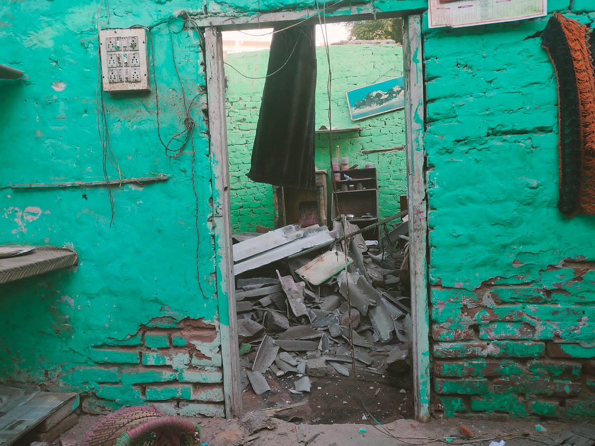 Remains of a home (Photo Courtesy: AICCTU)