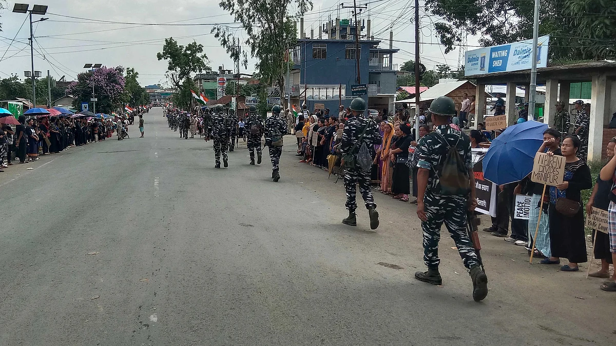 Security personnel at Churachandpur (photo: Getty Images)