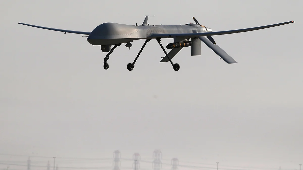 File photo of a U.S. Air Force Predator unmanned aerial vehicle (UAV).  (Photo by John Moore/Getty Images)