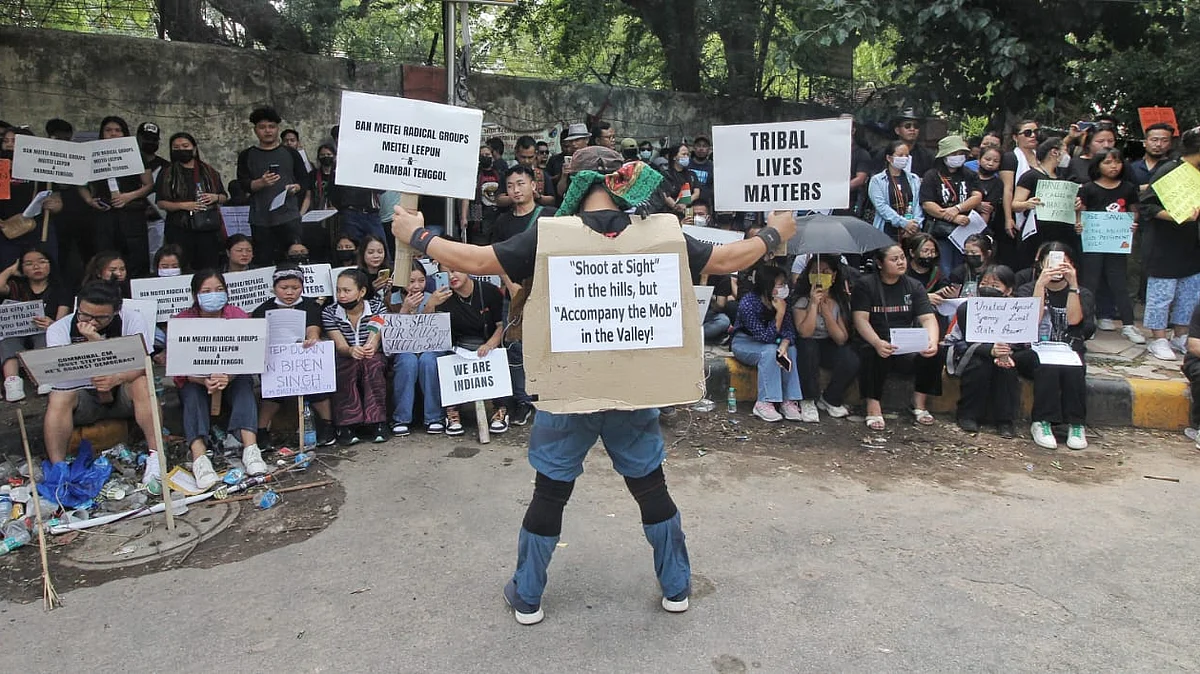 Protestors from the hill tribes in New Delhi (Photo: Vipin/National Herald)