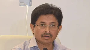 Snehasish Ganguly, President of Cricket Association of Bengal (CAB), makes a point at a media briefing. (photo courtesy CAB Media)