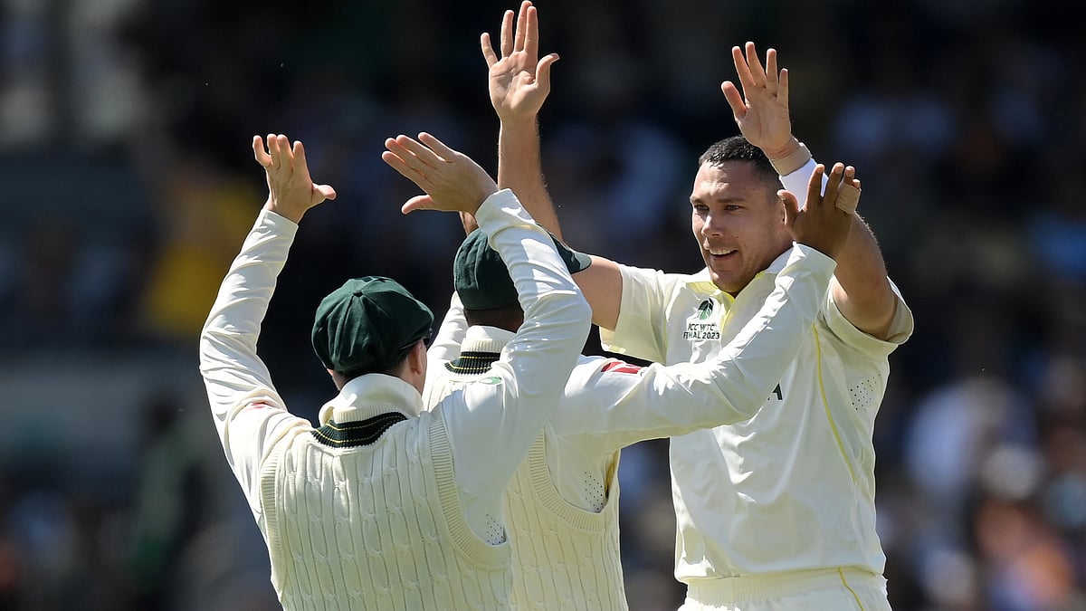 Bowler Scott Boland of Australia celebrates the wicket of Shubman Gill  (photo: Alex Davidson-ICC/ICC via Getty Images)