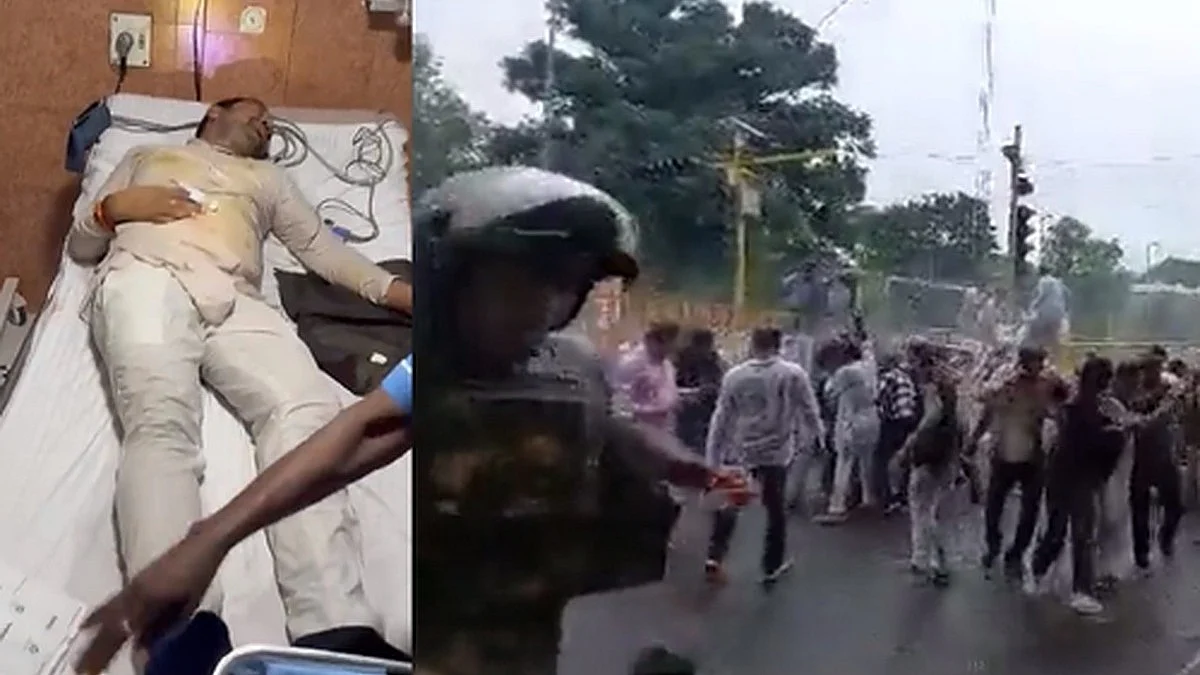 Congress party workers were rushed to a hospital for treatment (Photo: IANS)