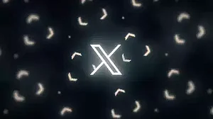 The new 'X' logo shared by Elon Musk. (screen grab of video shared by @elonmusk/Twitter)