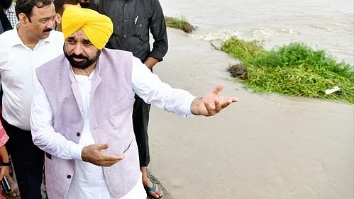 Punjab chief minister Bhagwant Mann overseeing flood relief operations (Photo: IANS)
