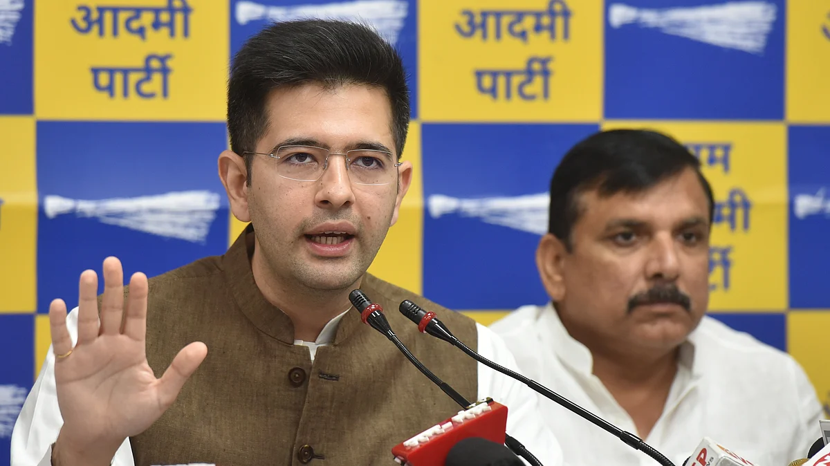 AAP MPs Sanjay Singh and Raghav Chadha (photo: Getty Images)