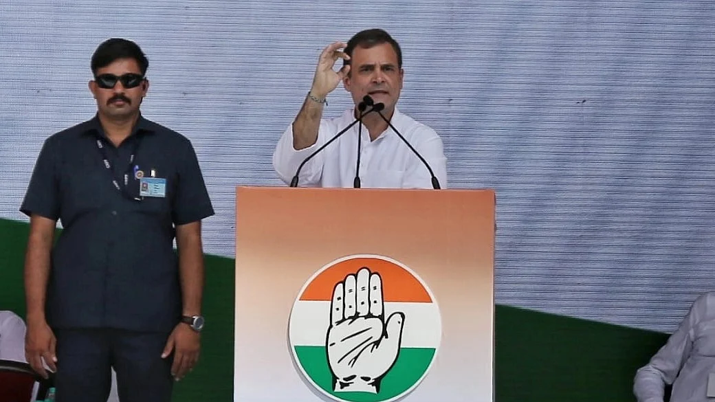 Rahul Gandhi addresses the 'Mehengai Par Halla Bol rally at Ramlila Maidan in Delhi on Sept 4, 2022