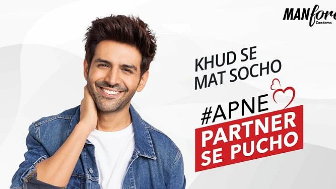 Kartik Aryan's Manforce ad (photo courtesy: Manforce)