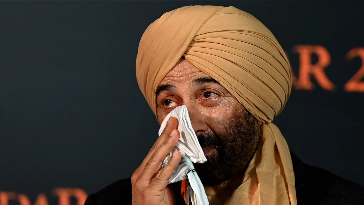Bollywood actor Sunny Deol during the trailer launch event for his upcoming movie 'Gadar 2' on July 26, 2023 in Mumbai, Maharashtra. (Photo by Milind Shelte/ The India Today Group via Getty Images)