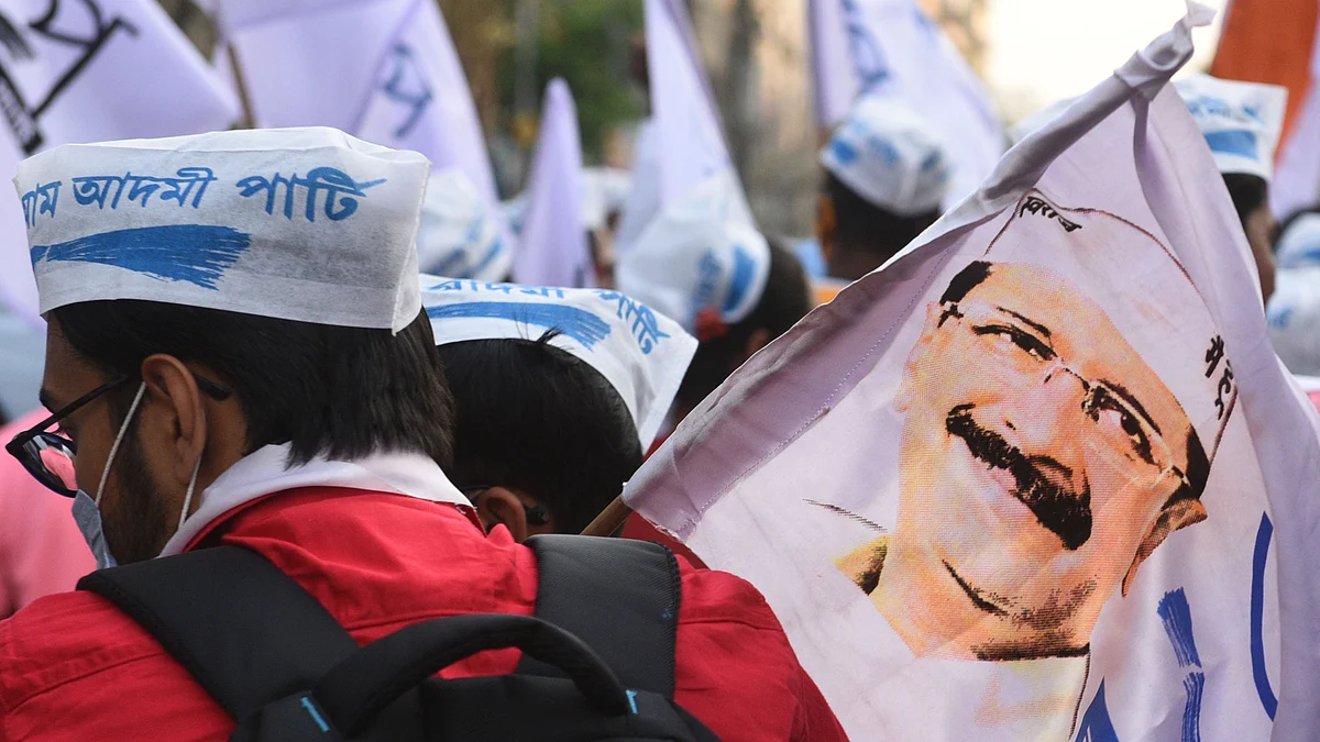 Representative Image; Aam Aadmi Party (AAP) flags (photo: Getty Images)