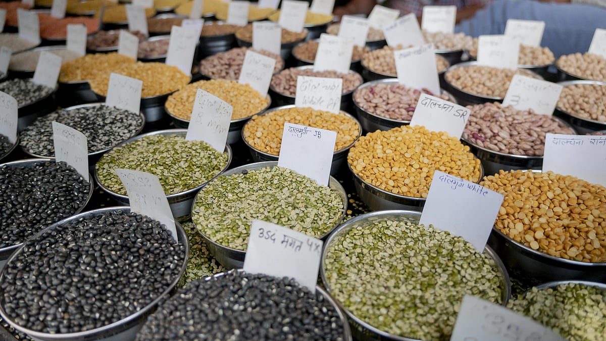 Grains displayed at a store in New Delhi (Photo: Getty Images)