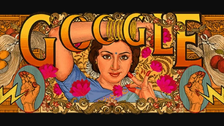 Sridevi's Google doodle (Photo: Screengrab/Google)