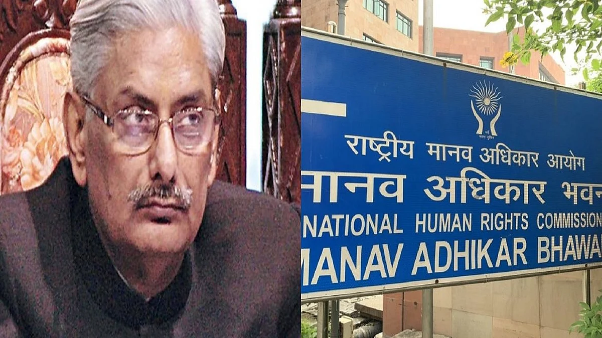 NHRC chairman Arun Mishra; NHRC offices at Manav Adhikar Bhawan image (photos: National Herald archives)