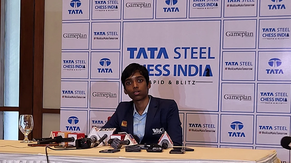 Chess plyer R Praggnanandhaa takes part in Tata Steel Rapid and Blitz chess (photo: Gautam Bhattacharyya)