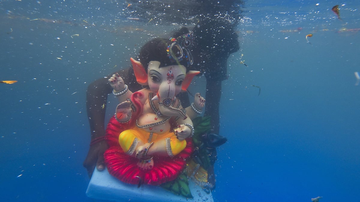 Representative image of immersion of Ganesh idol (Photo by Kunal Patil/Hindustan Times via Getty Images)