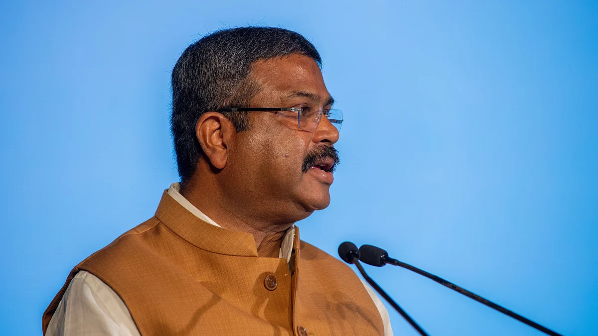 Dharmendra Pradhan, minister for education, said India is focused on building its digital public infrastructure (photo: Pradeep Gaur/SOPA Images/LightRocket via Getty Images)