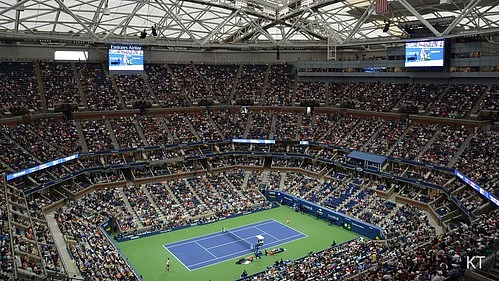 Mukhopadhyay's protest held up the semi-final between eventual US Open women's champion Coco Gauff and Karolina Muchova for about 50 minutes (photo: IANS)