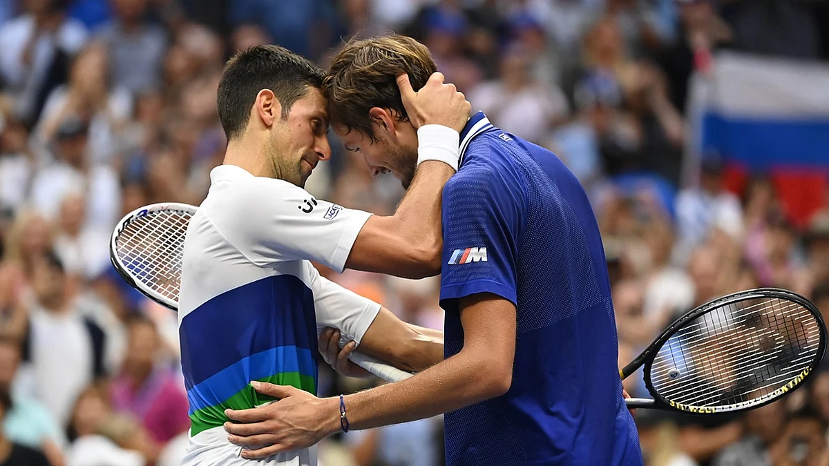 Novak Djokovic and Daniil Medvedev in the US Open final (photo: US Open website)