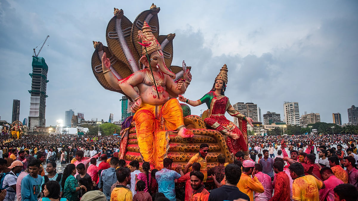 Representative image. 
This year’s message of the mandal is based on the V-dem Democracy report (Photo by Pratik Chorge/Hindustan Times via Getty Images)