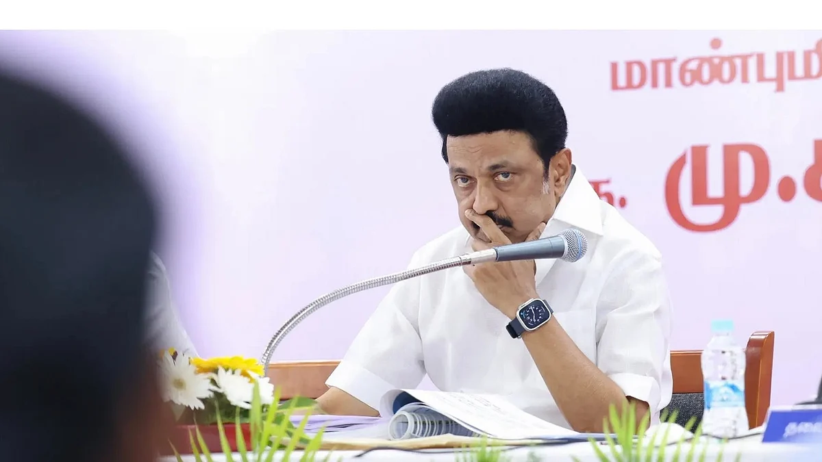 Tamil Nadu chief minister MK Stalin accuses BJP of using the sanatan dharma issue to distract from its "scams", pointing to CAG reports highlighting excess expenditure in 7 schemes to the tune of Rs 7.5 lakh crore (photo: National Herald archives)