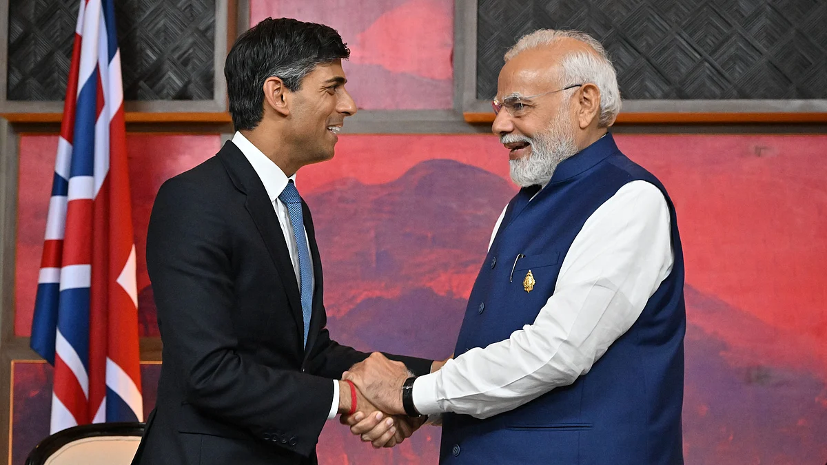 British prime minister Rishi Sunak (left) with India's prime minister Narendra Modi (photo: Getty Images)