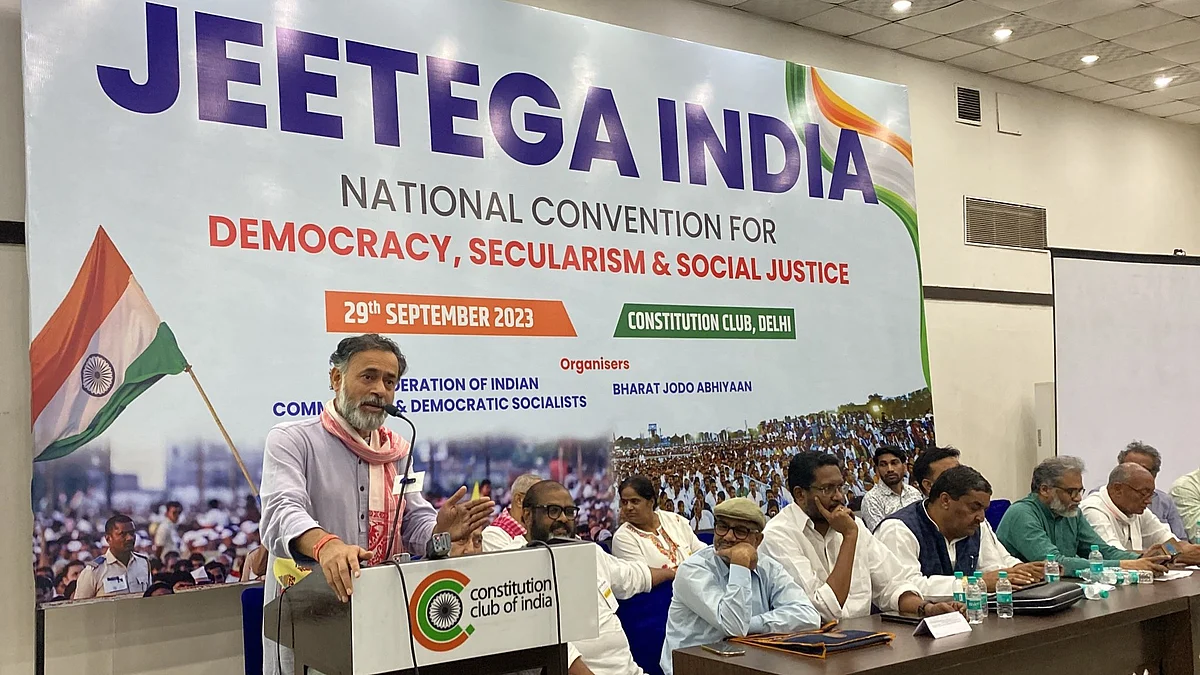 Political activist and Swaraj India leader Yogendra Yadav (photo: @_YogendraYadav/ X)