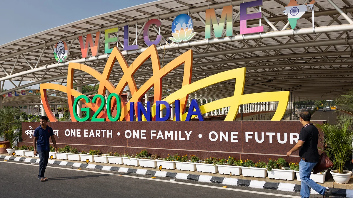 A G20 signage in New Delhi (Photo: Getty Images)