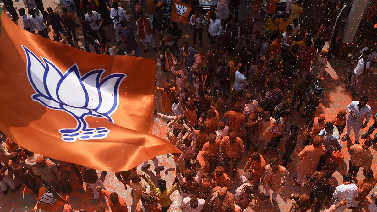 Representative image of BJP workers celebrating (photo: Getty Images)