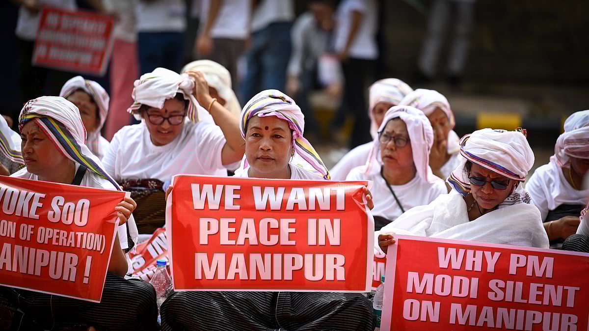 File photo of protest in Manipur.