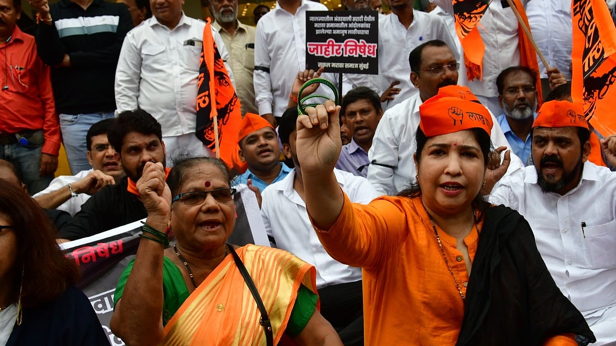 Representative image of a Maratha protest in Maharashtra (photo: Getty Images)