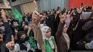 Hamas supporters at a rally in Gaza in April 2022 (photo: DW)