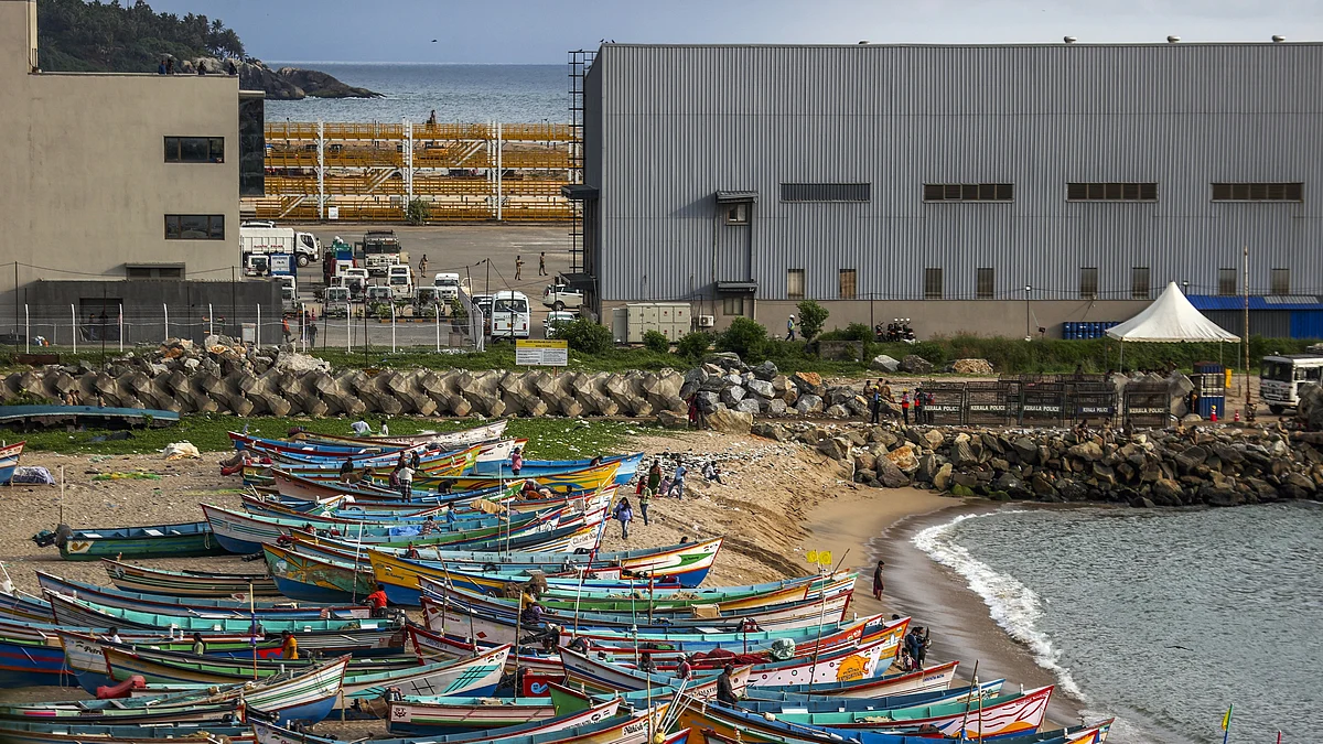 Vizhinjam transshipment container port, developed by Adani Ports, in Kerala is expected to help India grab a bigger slice of the international maritime trade currently dominated by China (photo: Prashanth Vishwanathan/Bloomberg via Getty Images)