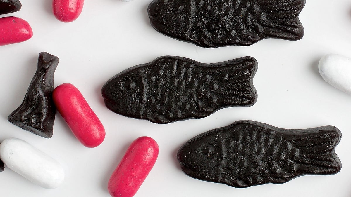 Scandinavian black licorice candy, often shaped into little fish, are pungent with a 'new' sixth taste detected by our sour receptors multitasking! (photo: Deb Lindsey for The Washington Post via Getty Images).