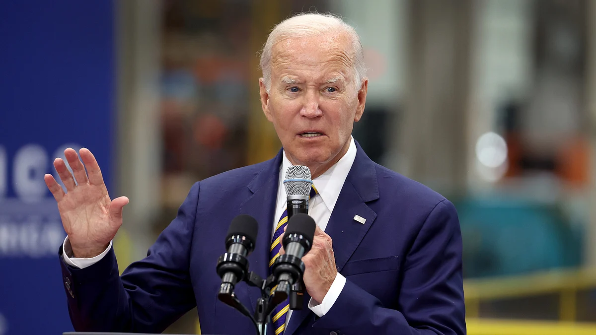 President Biden voices alarm over violence in the West Bank and calls for a "path to peace" for Israelis and Palestinians. (Photo: Scott Olson/Getty Images)
