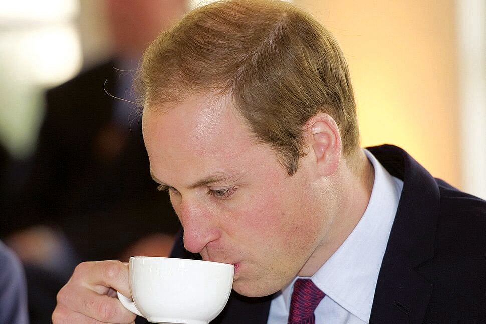 Prince William sips tea